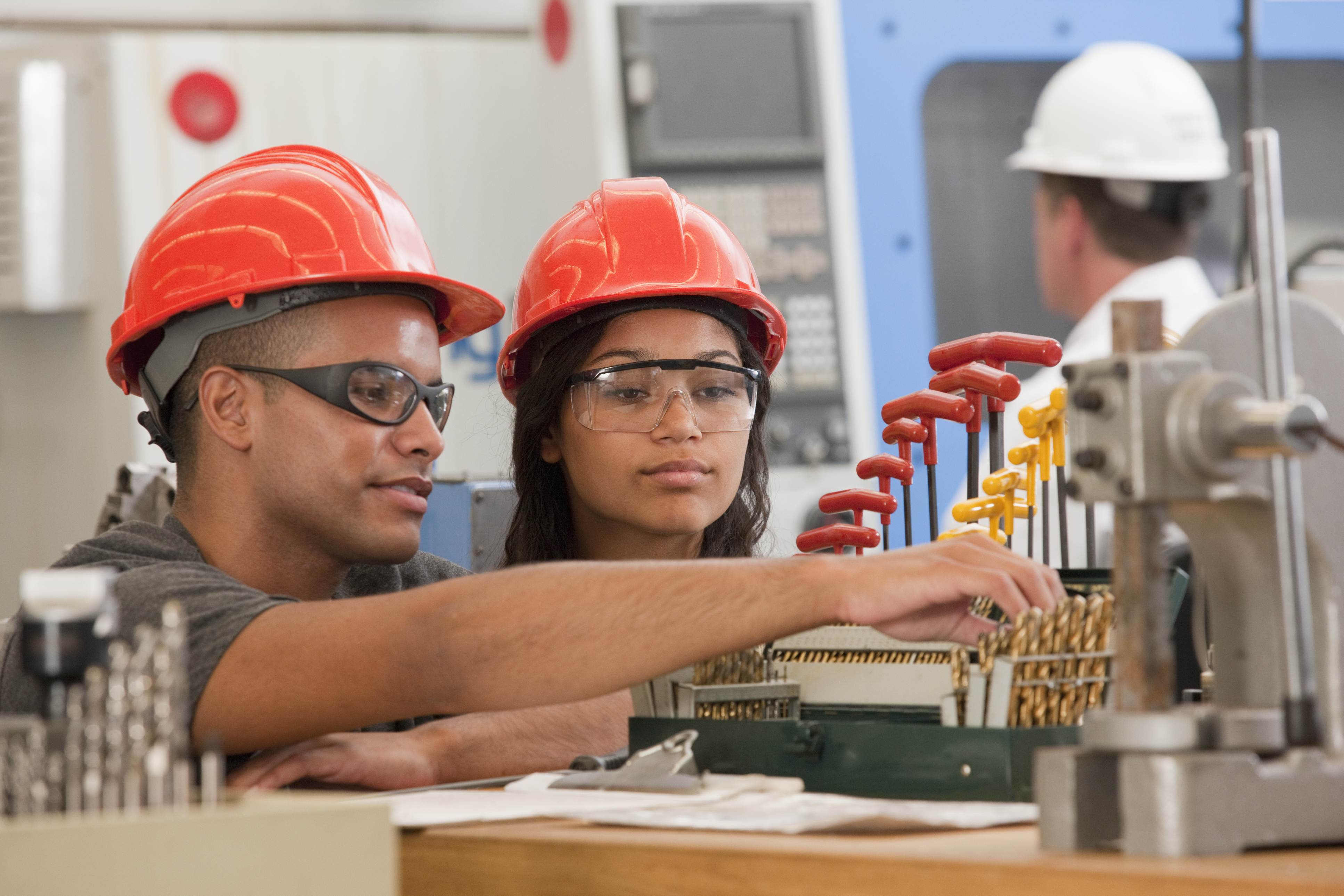 Individuals working in lab