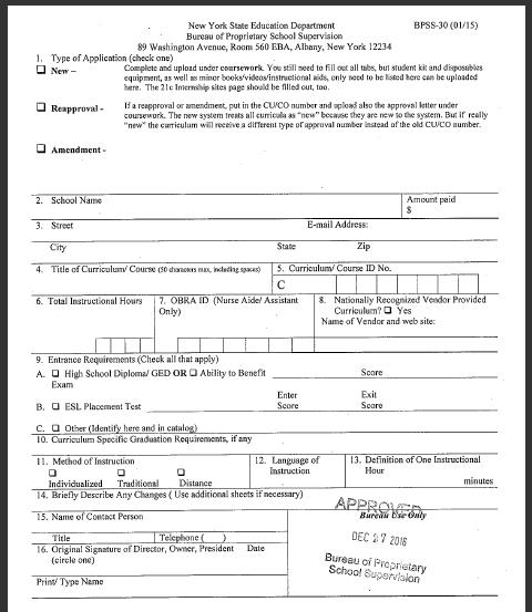 Approved Curriculum