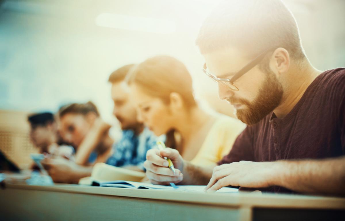 Picture of students taking test